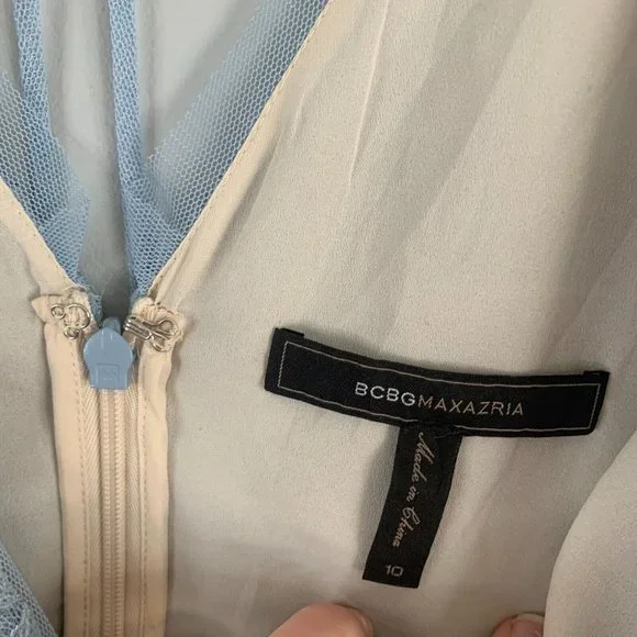 BCBGMaxAzria Blue and White Floral Mini Dress - Picture 11 of 15